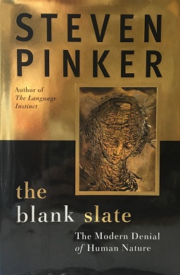 Steven Pinkerin The Blank Slate -kirjan kansi (ensimmäinen laitos)